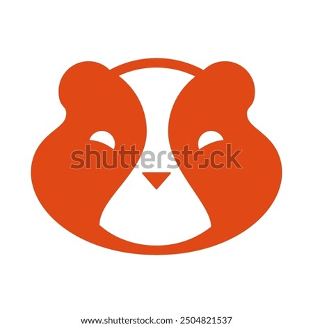 Stylized orange and white icon or logo of a cute and friendly hamster face.