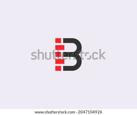 Abstract design of letter B monogram logo with brick or block elements