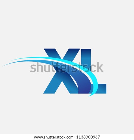 initial letter XL logotype company name colored blue and swoosh design. vector logo for business and company identity.
