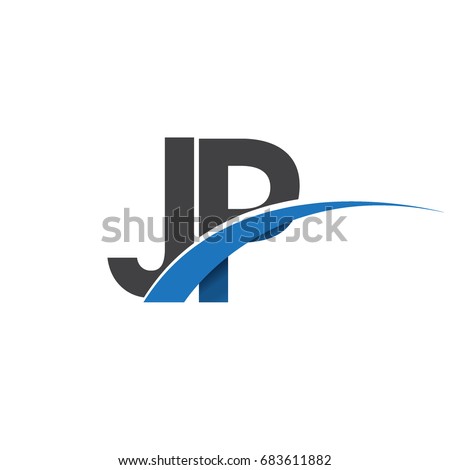 initial letter JP logotype company name colored blue and grey swoosh design. vector logo for business and company identity.
