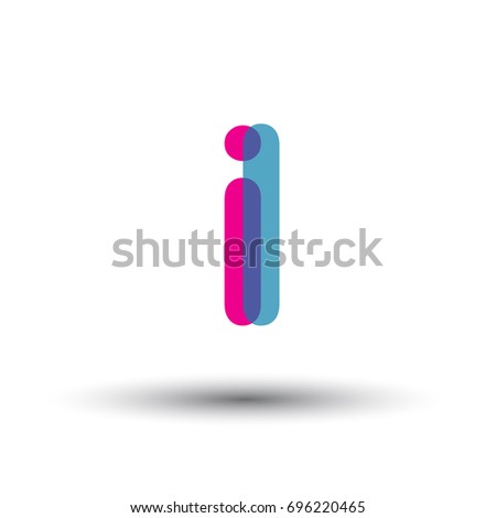 initial logo IL lowercase letter, blue and pink overlap transparent logo, modern and simple logo design.