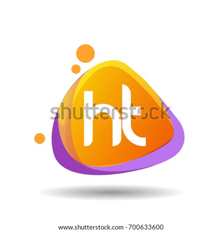 Letter HT logo in triangle splash and colorful background, letter combination logo design for creative industry, web, business and company.