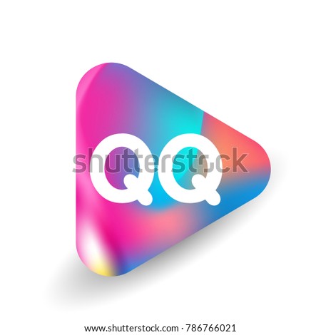 Letter QQ logo in triangle shape and colorful background, letter combination logo design for business and company identity.
