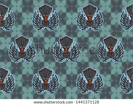 Indonesian batik typical design, combination of kawung and gurda motifs in shades of repetition and abstract Zdjęcia stock © 