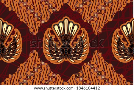 Gurda batik motifs, typical of Indonesian Javanese with various development patterns, both color variations and elements, are exclusive. vector EPS 10 Zdjęcia stock © 