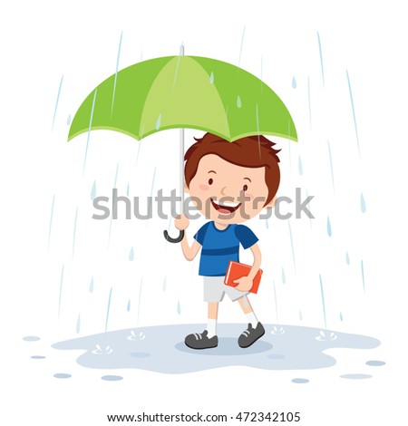 Similar – Image, Stock Photo Cute child under umbrella on rainy day in autumn park