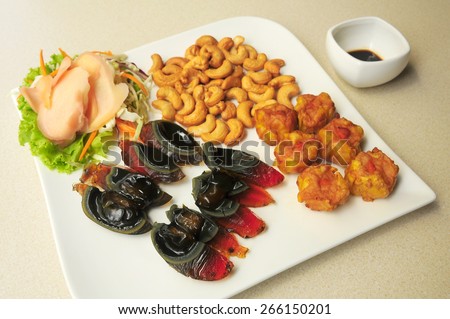Chinese-Thai style cold food for appetizer