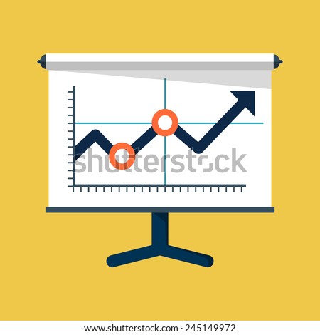 Vector Business Growing Chart Presentation Icon