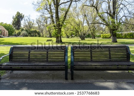 Similar – Image, Stock Photo Bench in the dark bench