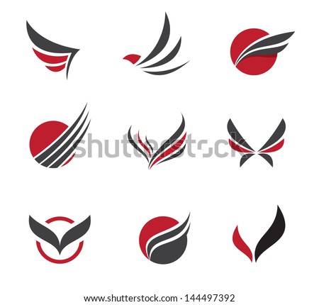 Black wing logo symbol for a professional designer