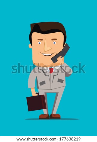 Businessman illustration talking on a phone business vector illustration