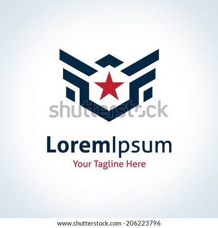 Fly star wings logo professional business strength icon logotype