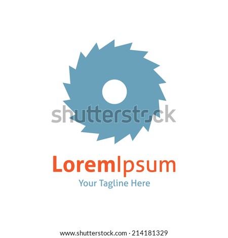 Cutting circle blade industry tool vector logo icon