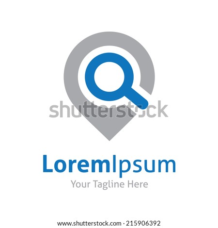 Search internet web with magnifying glass locator vector logo icon