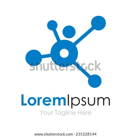 Dots connected future tech man branches concept elements icon logo