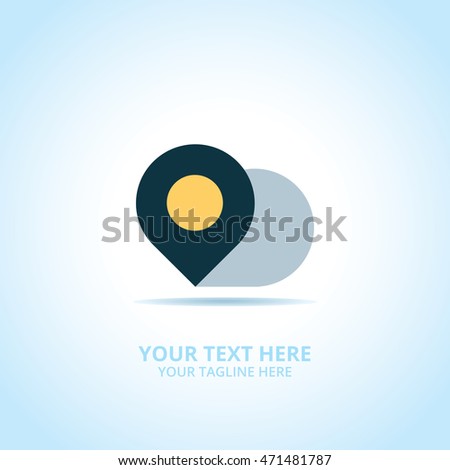 Abstract Pin logo, design concept, emblem, logotype element for template.