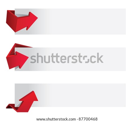 Business promotion key points red logo arrows professional look design