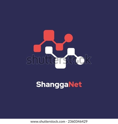 ShanggaNet - Sharing and network logo template vector icon element design. Linked social media icon