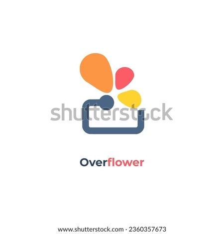 Overflow - Features an abstract community discussion exchange logo template vector icon.