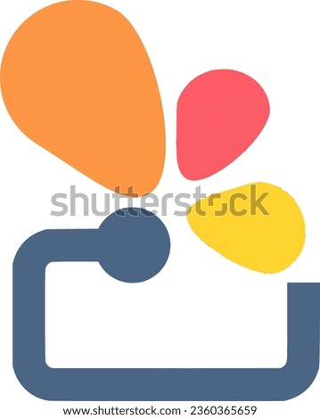 Vector icon representing an abstract community discussion exchange logo template.