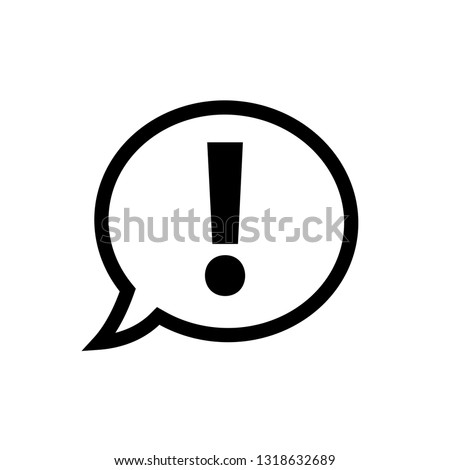 exclamation point icon.  line style. exclamation point symbol. Chat symbol with the exclamation point. Vector icon for website design, app. 
