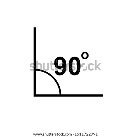angle 90 digrees black vector