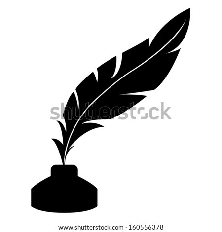 Vector feather and ink bottle icon
