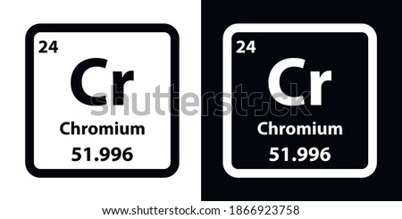 Chromium	Cr chemical element icon. The chemical element of the periodic table. Sign with atomic number. 