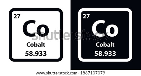 Cobalt	Co chemical element icon. The chemical element of the periodic table. Sign with atomic number. 