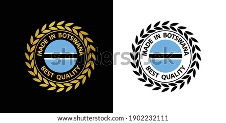 made in Botswana  vector stamp. badge with Botswana  flag