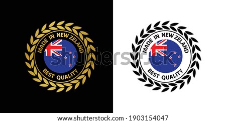 made in New Zealand vector stamp. badge with New Zealand flag