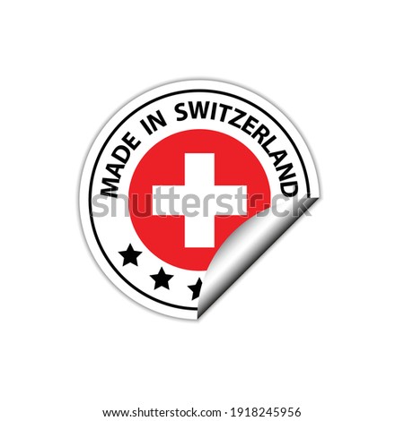 made in Swiss   vector stamp. badge with Swiss   flag