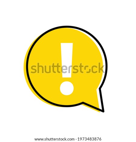 exclamation point icon.   exclamation point symbol. Chat symbol with the exclamation point. Vector icon for website design, app. 
