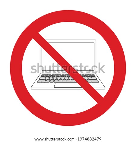 no computer sign no laptop
