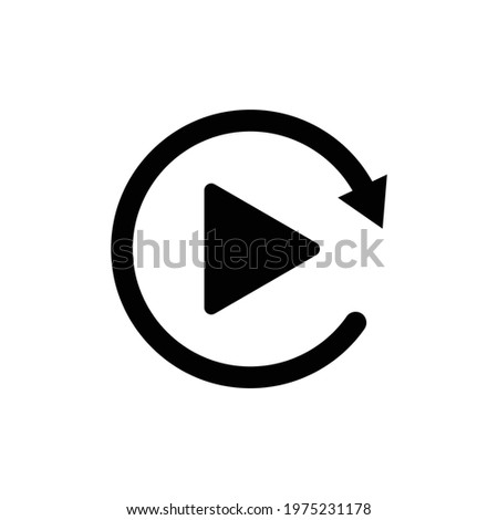 Replay icon vector play sign