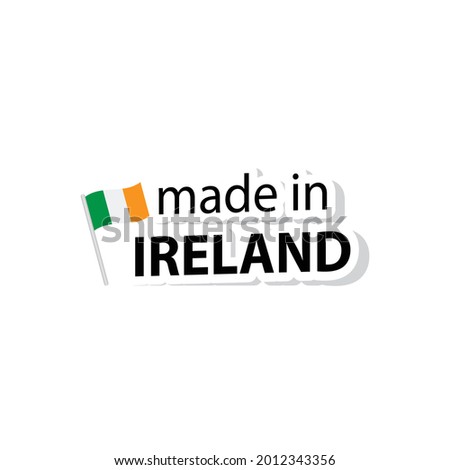 made in Ireland vector stamp. badge with Ireland flag