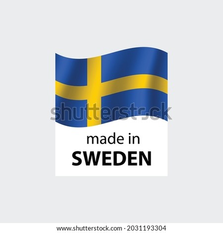 made in Sweden     vector stamp. badge with Sweden    flag