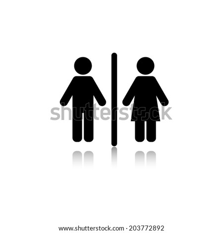 Man and  Woman icon with shadow