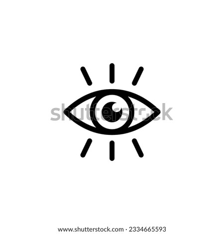 open eye icon, view icon. eye retina scan symbol. Recognition and authentication icon. Black vector