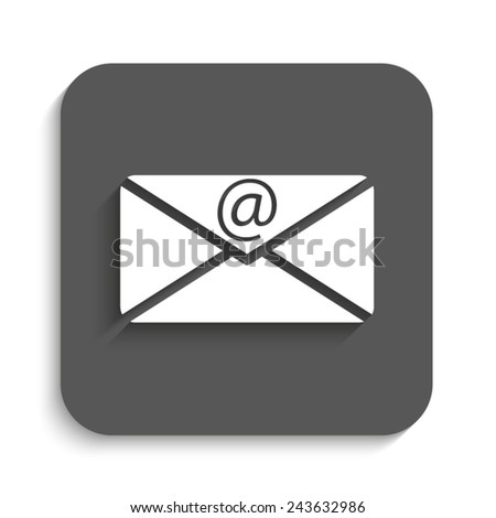 email - vector icon with shadow on a grey button