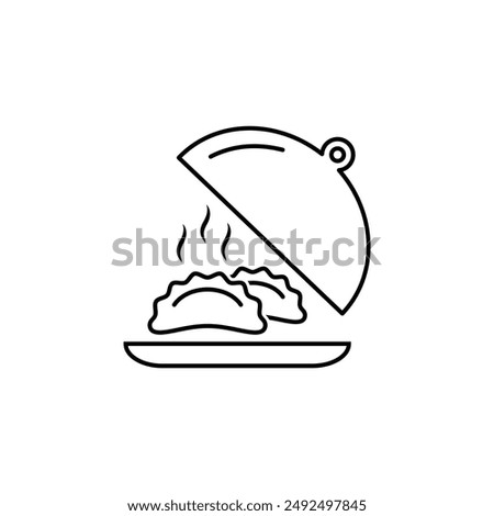 dumplings in a plate vector icon food icon restaurant logo 