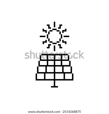 solar battery 8 bit icon Solar panel Pixel art 8-bit for game