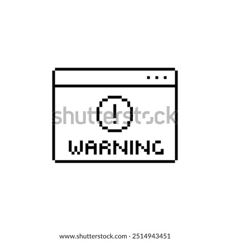 warning 8 bit icon danger Pixel art 8-bit for game