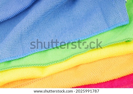 microfiber fabric towel above view. background backdrop. Imagine de stoc © 