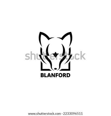 vector logo design of blanford's fox ,a small fox native to the Middle East and Central Asia. It is listed as Least Concern on the IUCN Red List