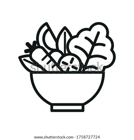 Vegetable Salad Meal Symbol Icon