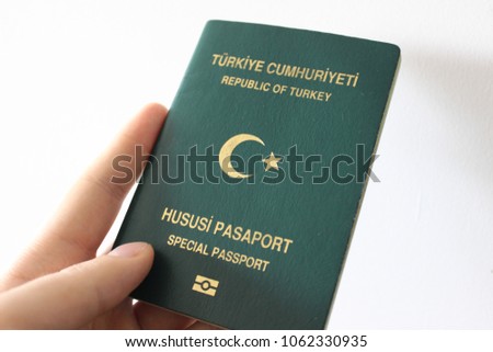 A turkish green passport Stok fotoğraf © 