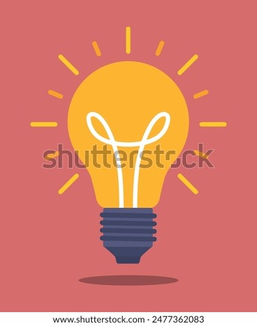 Vector image of a light bulb. The light bulb symbolizes an idea, an idea, a concept. Flat style graphics.