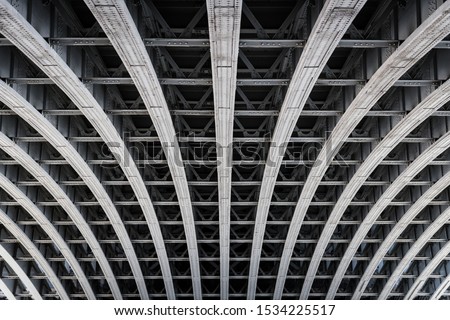 Image, Stock Photo Steel framework of Blackfriars bridge in London.