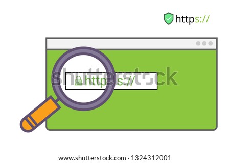 Secure your site with HTTPS / SSL, internet communication protocol that protects the integrity and confidentiality of data between the user's computer and the site. vector illustration